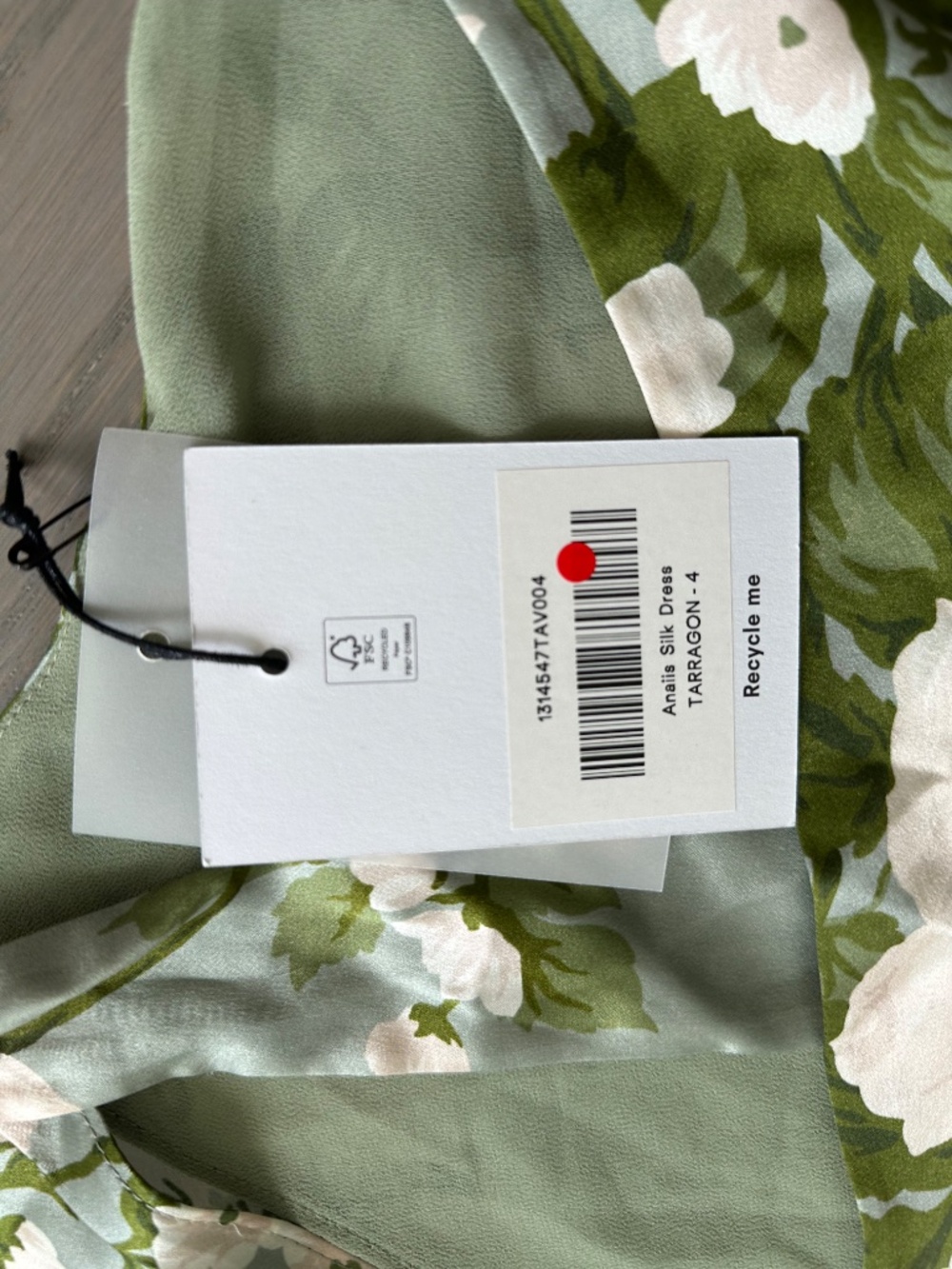 Reformation ANAIIS Silk Maxi Dress Tarragon Green Floral - Size 4 - with tags - Picture 4 of 13